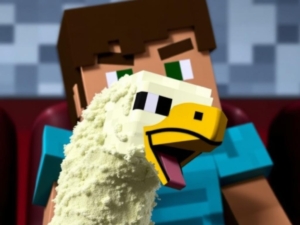 Minecraft | Fãs levam galinha para sessão do filme nos EUA