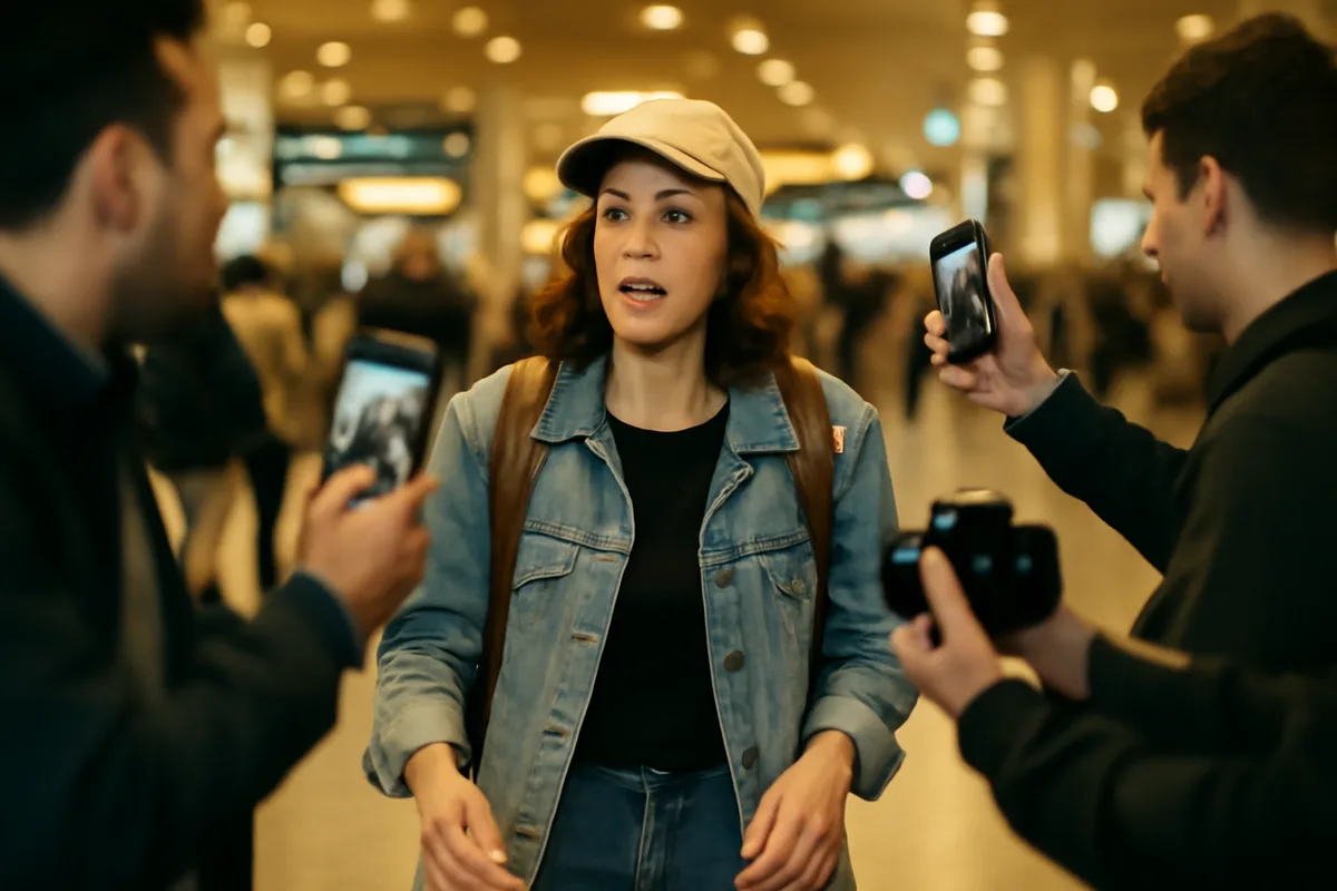 Cecília Dassi é fotografada em aeroporto do Rio